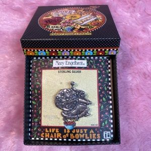 Mary Engelbreit Sterling Silver Santa Brooch